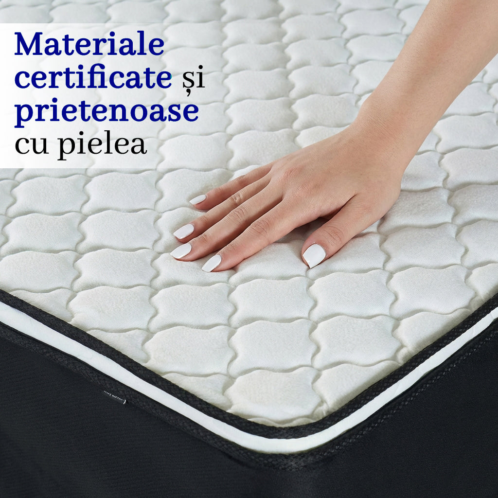 Saltea dumonde Elvara Comfort Pocket 140x200 cm, arcuri individuale, spuma inalta densitate, superortopedica, grosime 25cm