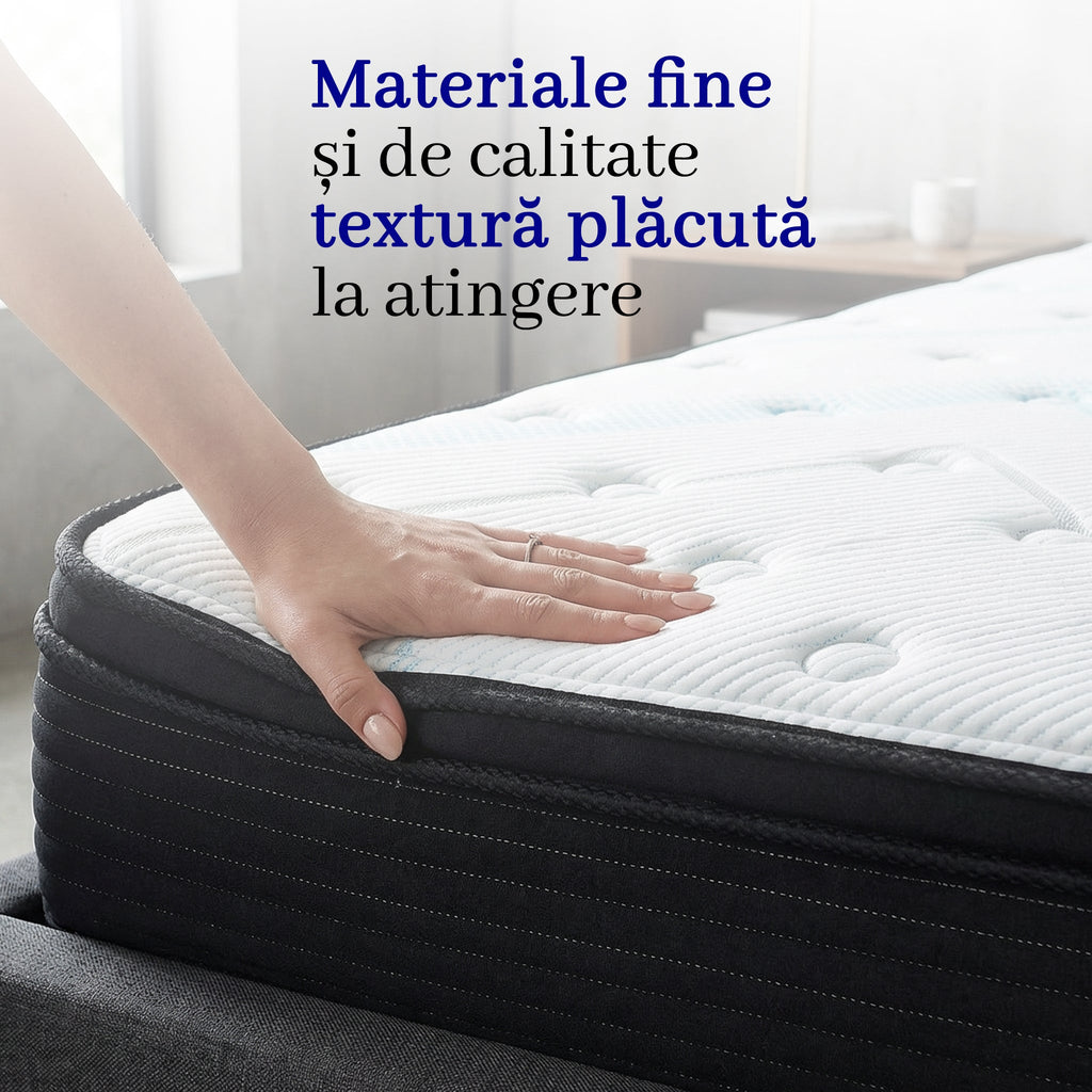 Saltea dumonde Serenita Plus Pocket 140x200 cm, arcuri individuale, spuma cu memorie, superortopedica, grosime 25 cm
