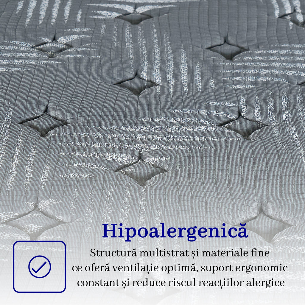 Saltea dumonde Altessa Supreme Pocket 180x200 cm, arcuri individuale, spuma cu memorie, superortopedica, grosime 30 cm