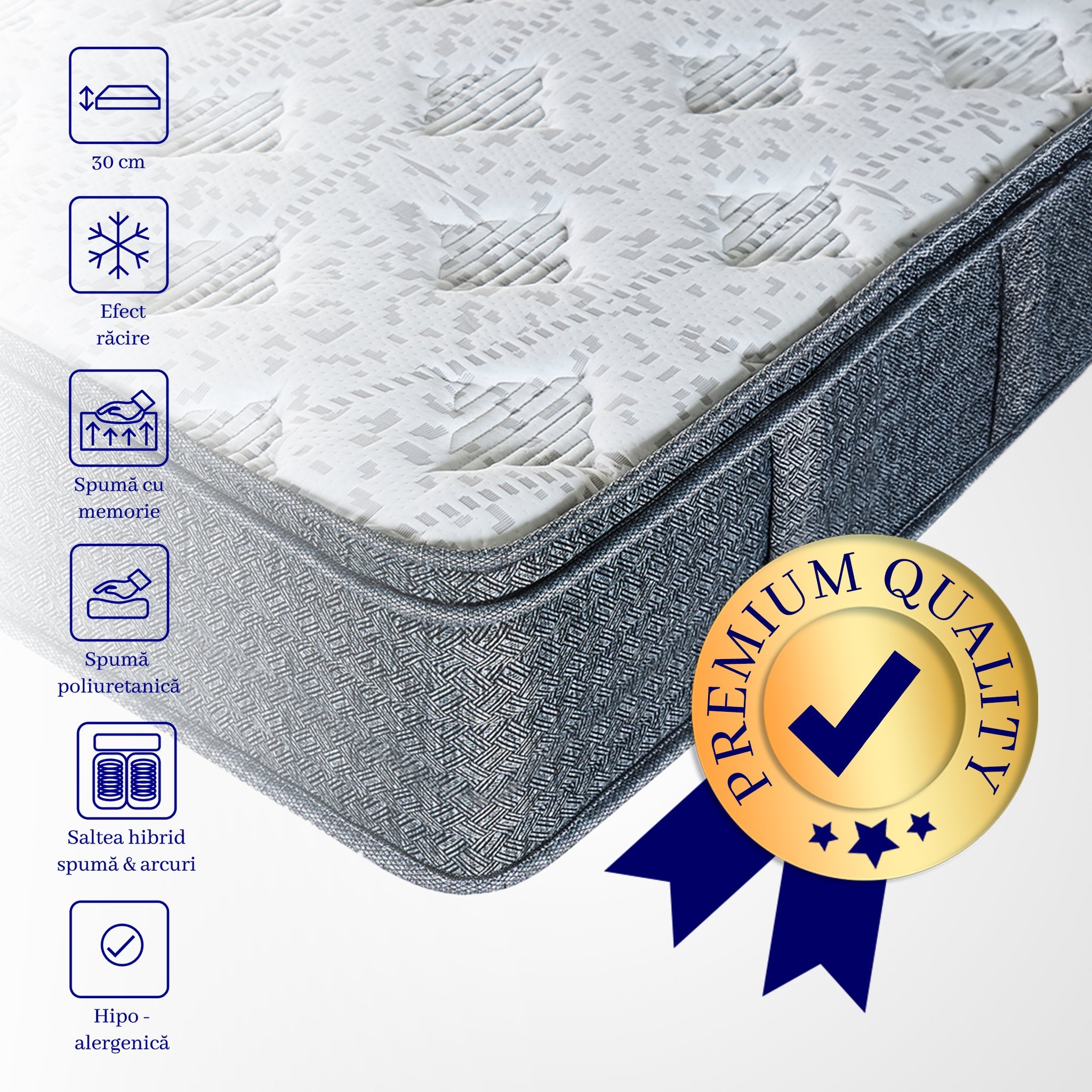 Saltea dumonde Velora Soft Pocket 160x200 cm, arcuri individuale, spuma cu memorie, superortopedica, grosime 25 cm
