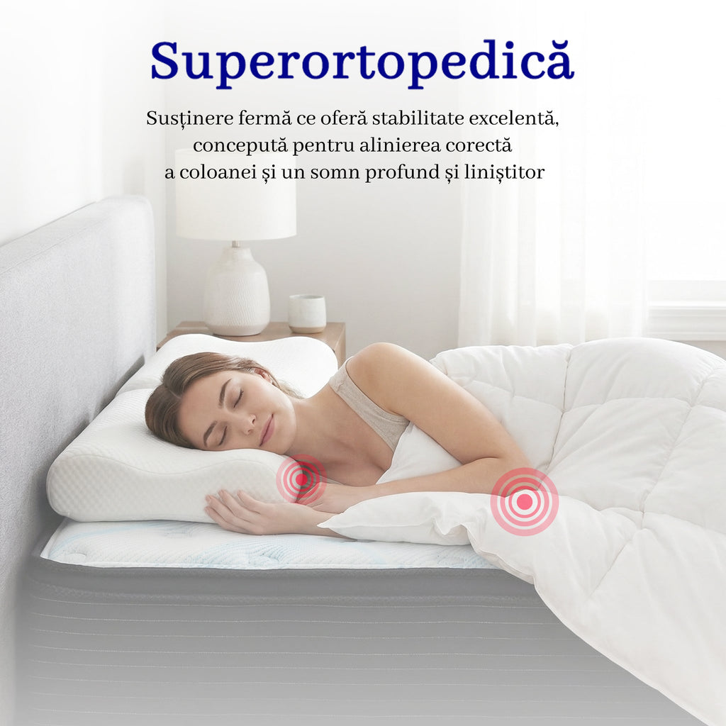 Saltea dumonde Serenita Plus Pocket 180x200 cm, arcuri individuale, spuma cu memorie, superortopedica, grosime 25 cm