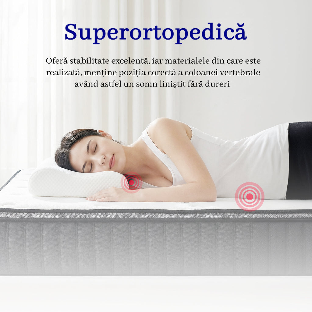 Saltea dumonde Altessa Comfort Pocket 160x200 cm, arcuri individuale, spuma cu memorie, superortopedica, grosime 25 cm