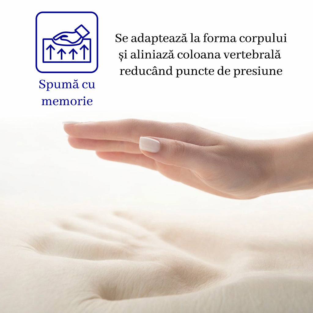 Saltea dumonde Lunaria Balance Pocket 180x200 cm, arcuri individuale, spuma cu memorie, superortopedica, grosime 25cm