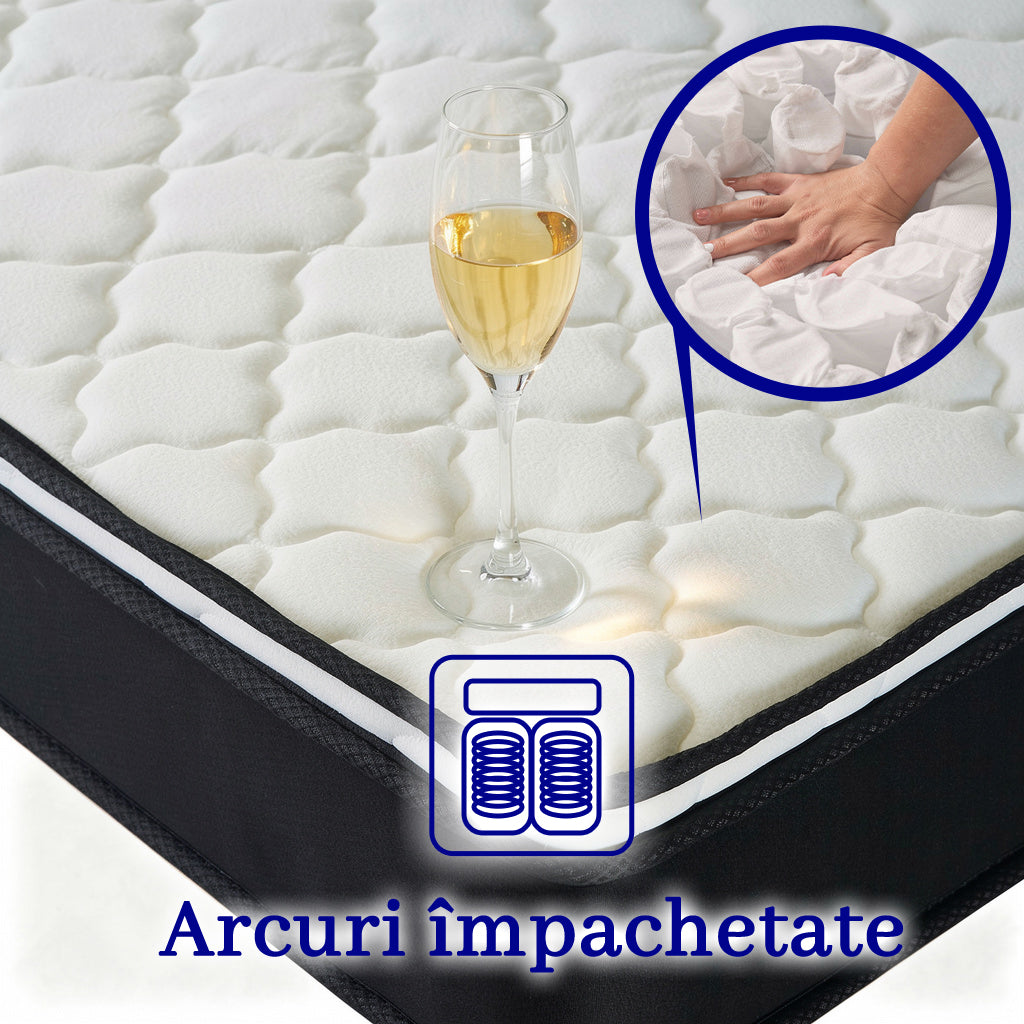 Saltea dumonde Lunaria Balance Pocket 180x200 cm, arcuri individuale, spuma cu memorie, superortopedica, grosime 25cm