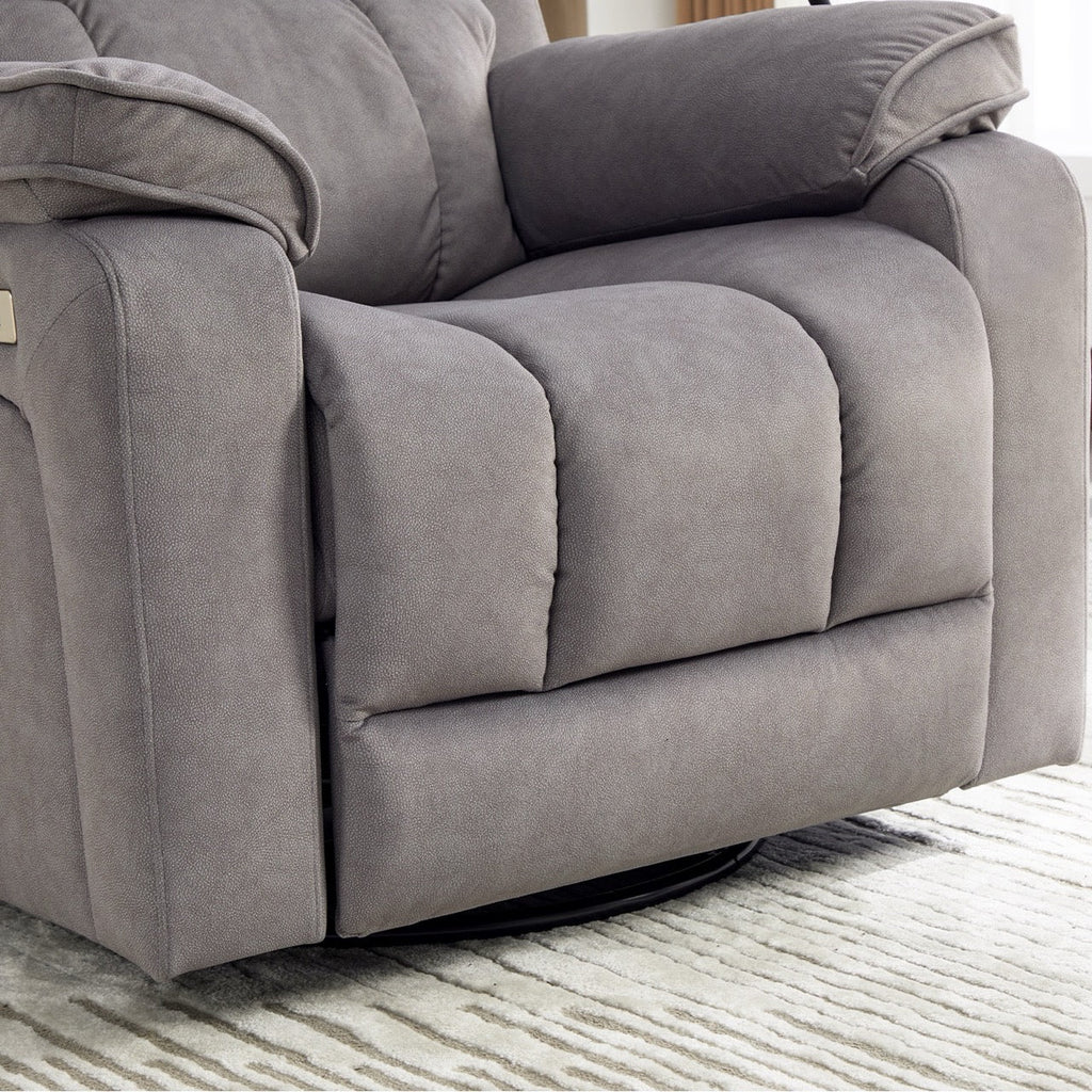 Fotoliu recliner electric dumonde cu funcție de balansare ,rotire și incarcare wirelles Elvara