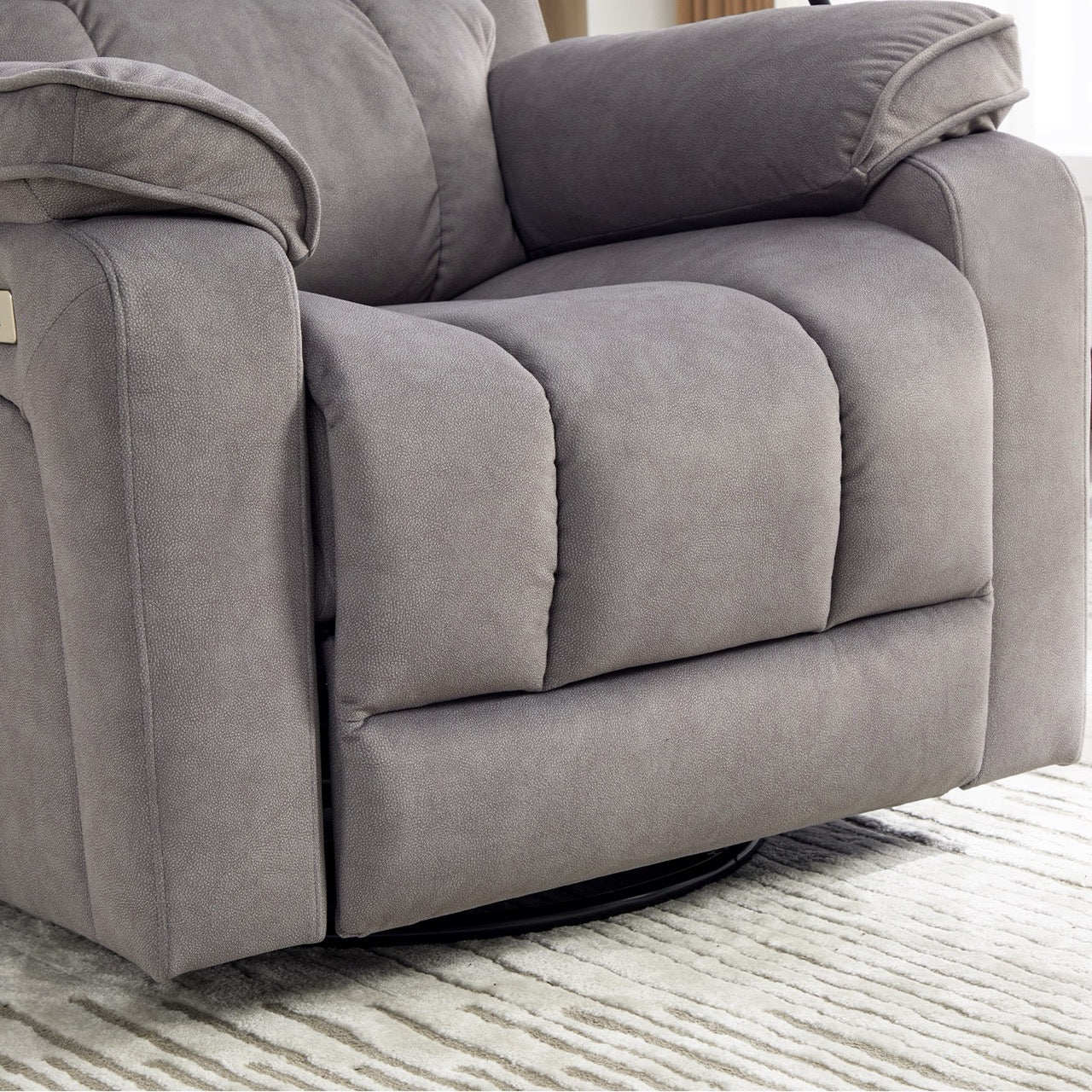 Fotoliu recliner electric dumonde cu funcție de balansare ,rotire și incarcare wirelles Elvara
