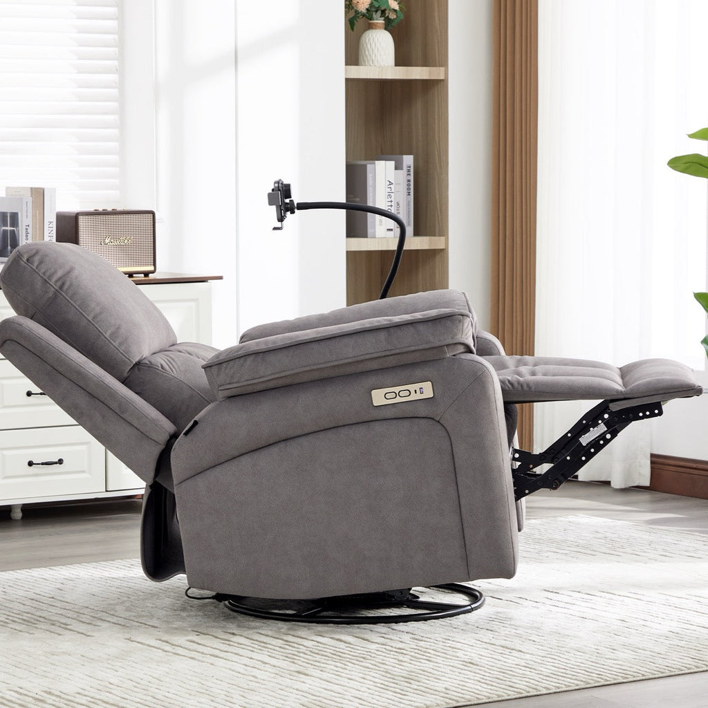 Fotoliu recliner electric dumonde cu funcție de balansare ,rotire și incarcare wirelles Elvara