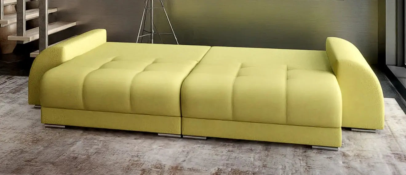 Canapea extensibilă dumonde cu 2 lăzi de depozitare si sezut confortabil din spuma high-density, Verona Enjoy Green 310x100 cm