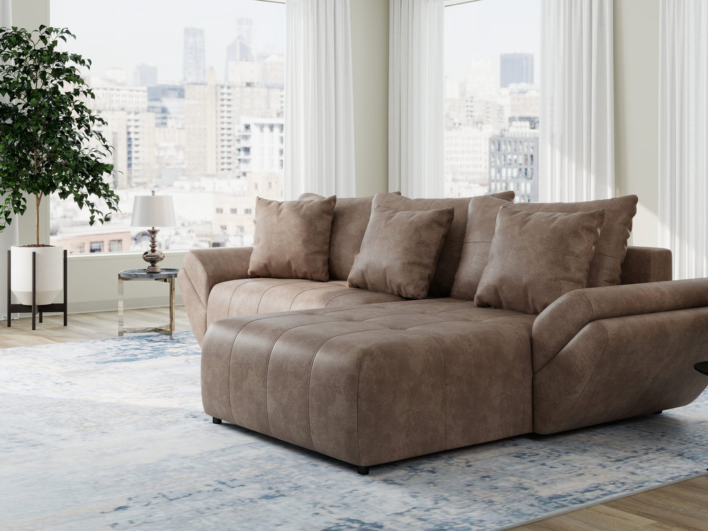 Colțar extensibil dumonde cu ladă de depozitare si sezut confortabil din spuma high-density, Berlin Tobago Maro 280x185 cm II