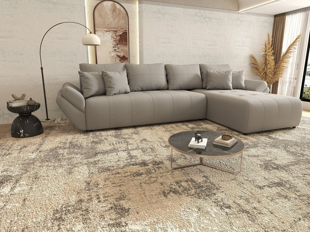 Colțar extensibil dumonde cu ladă de depozitare si sezut confortabil din spuma high-density, Berlin XL Enjoy Grey 350x185 cm II