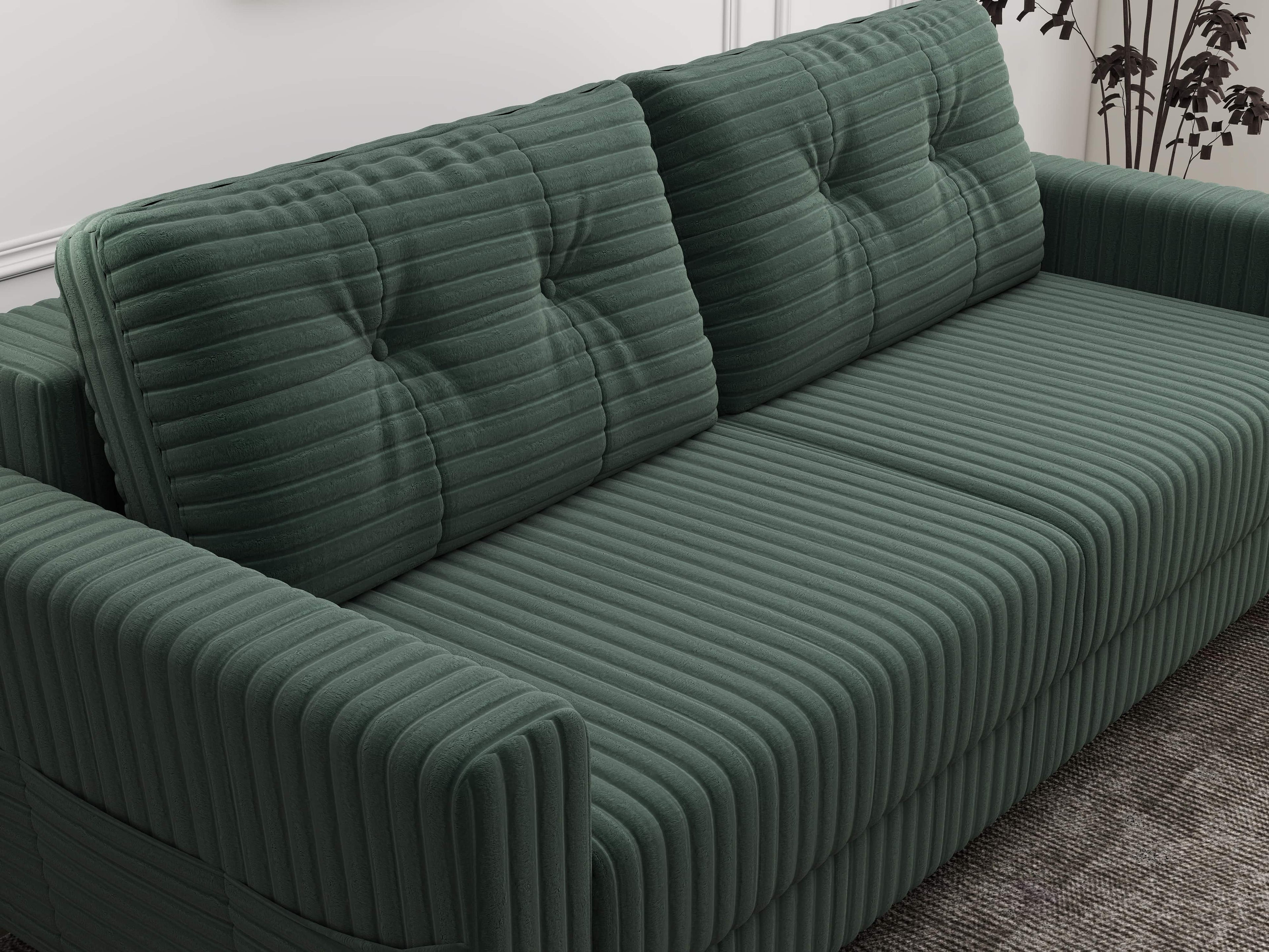Canapea extensibilă dumonde cu ladă de depozitare si sezut confortabil din spuma high-density, Summer Ambience Verde 225x100 cm