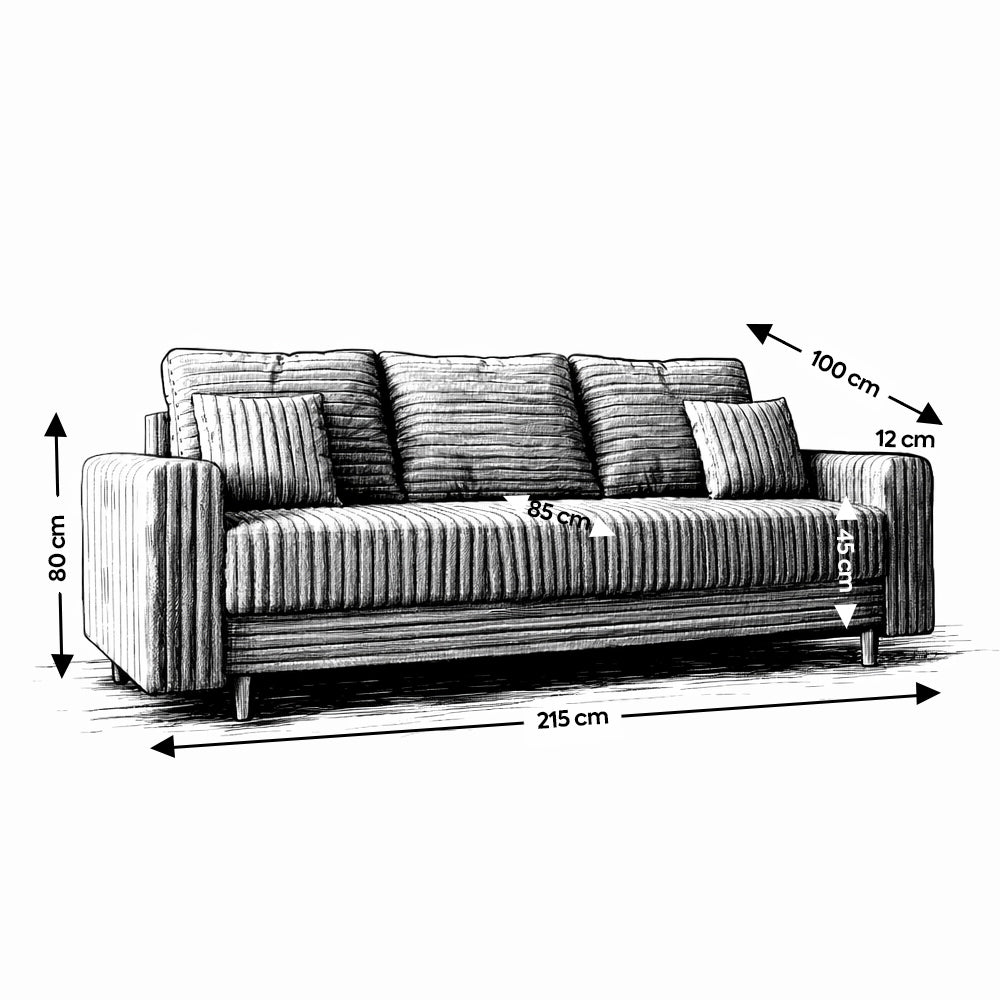 Canapea extensibilă dumonde cu ladă de depozitare si sezut confortabil din spuma high-density, Kronos Enjoy Albastru 210x100 cm