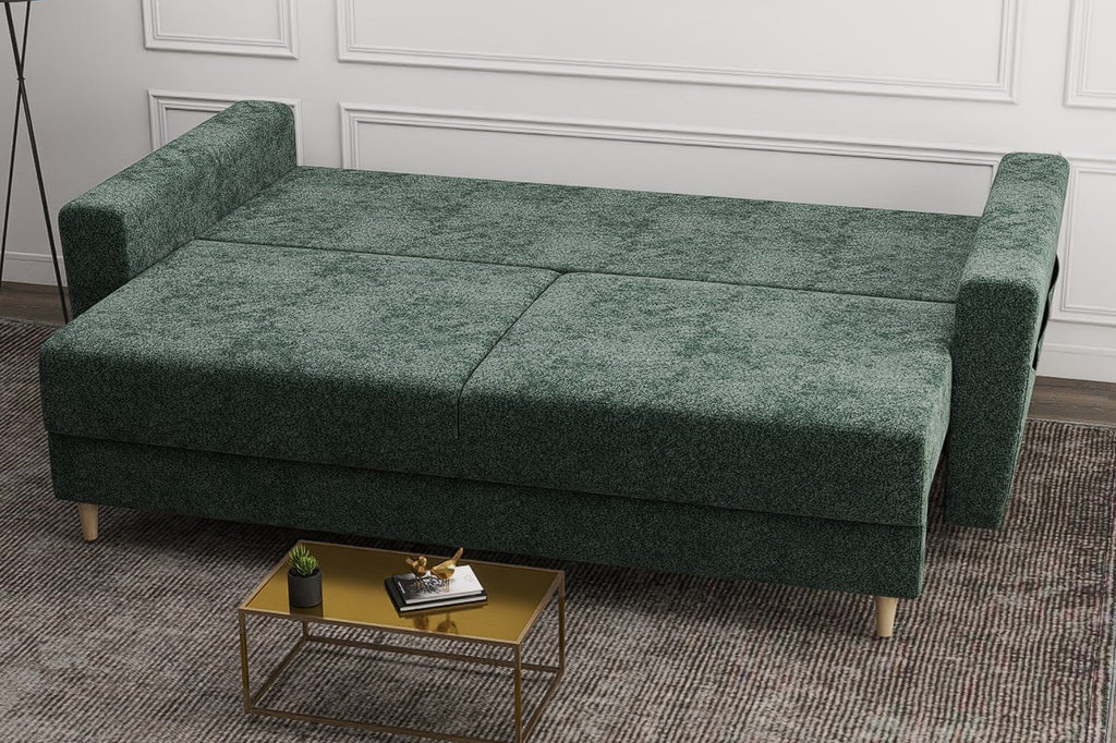 Canapea extensibilă dumonde cu ladă de depozitare si sezut confortabil din spuma high-density, Summer Euphoria Verde 225x100 cm