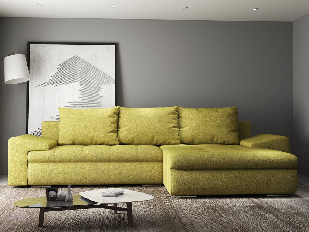 Colțar extensibil dumonde cu ladă de depozitare si sezut confortabil din spuma high-density, Leonardo Enjoy Verde 260x185 cm II
