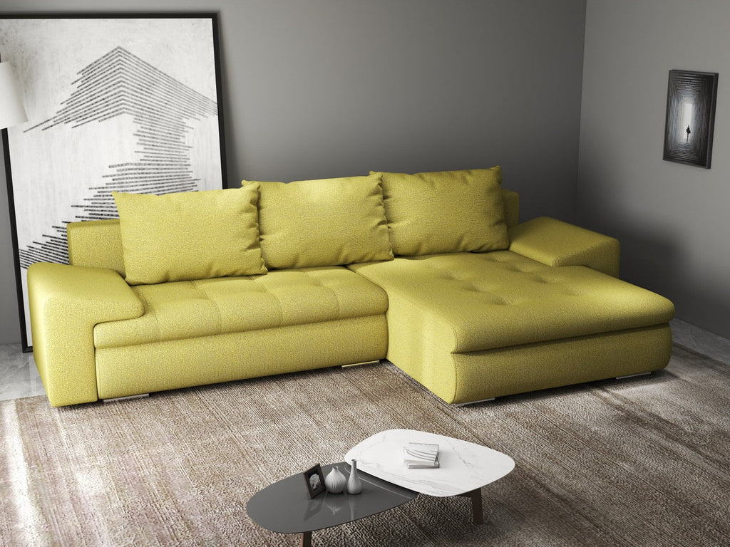 Colțar extensibil dumonde cu ladă de depozitare si sezut confortabil din spuma high-density, Leonardo Enjoy Verde 260x185 cm II