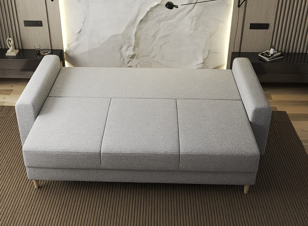 Canapea extensibilă dumonde cu ladă de depozitare si sezut confortabil din spuma high-density, Kronos Euphoria Dove 210x100 cm