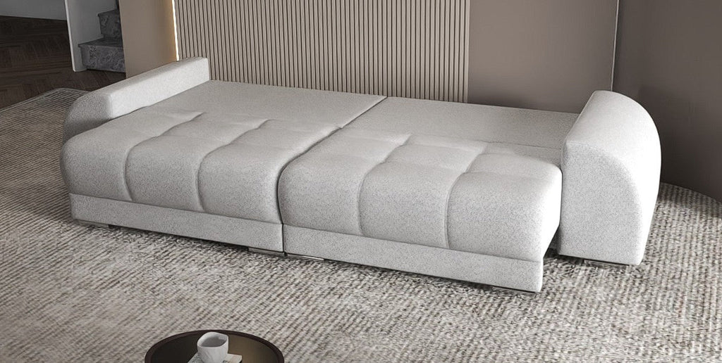 Canapea extensibilă dumonde cu 2 lăzi de depozitare si sezut confortabil din spuma high-density, Verona Euphoria Dove 310x100 cm