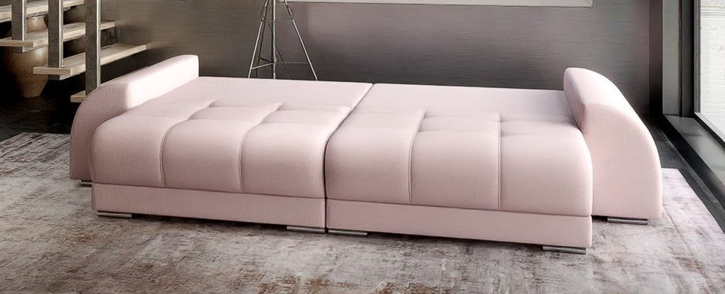Canapea extensibilă dumonde cu 2 lăzi de depozitare si sezut confortabil din spuma high-density, Verona Enjoy Flamingo 310x100 cm