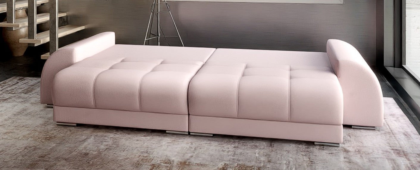 Canapea extensibilă dumonde cu 2 lăzi de depozitare si sezut confortabil din spuma high-density, Verona Enjoy Flamingo 310x100 cm