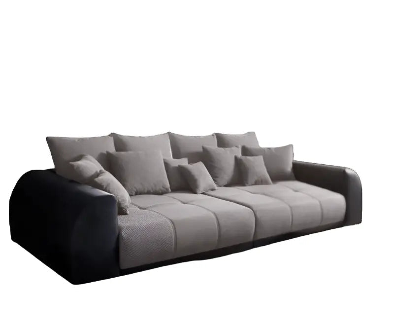 Canapea extensibilă dumonde cu 2 lăzi de depozitare si sezut confortabil din spuma high-density, Verona Magma Black 310x100 cm