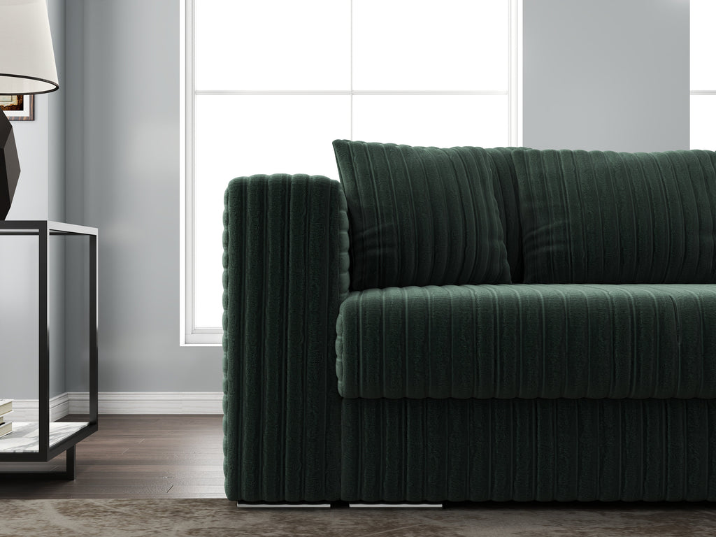 Canapea extensibilă dumonde cu ladă de depozitare si sezut confortabil din spuma high-density, Gloria Ambience Verde 240x100 cm