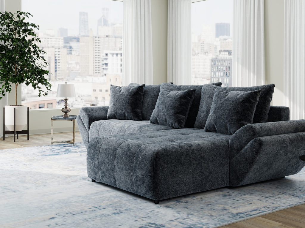 Colțar extensibil dumonde cu ladă de depozitare si sezut confortabil din spuma high-density, Berlin Euphoria Gri Grafit 280x185 cm II