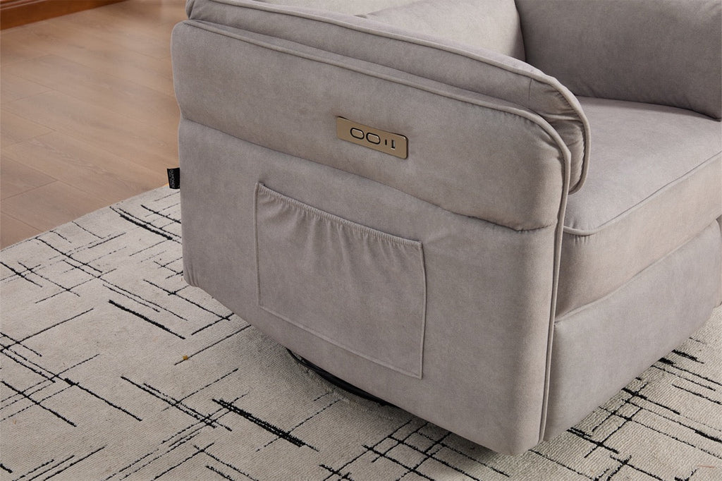 Fotoliu recliner electric dumonde cu funcție de balansare ,rotire și incarcare USB C Tavero