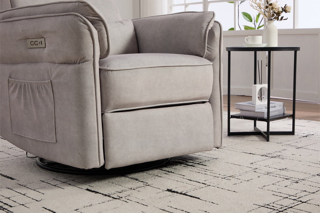 Fotoliu recliner electric dumonde cu funcție de balansare ,rotire și incarcare USB C Tavero