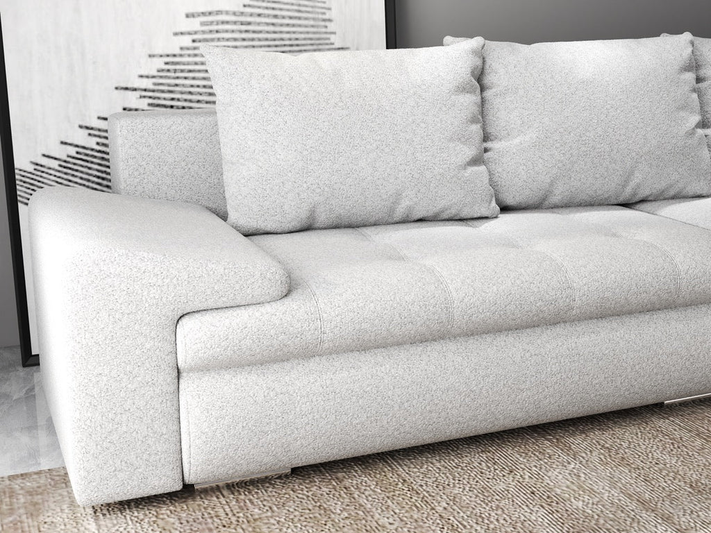 Colțar extensibil dumonde cu ladă de depozitare si sezut confortabil din spuma high-density, Leonardo Euphoria Dove 260x185 cm II