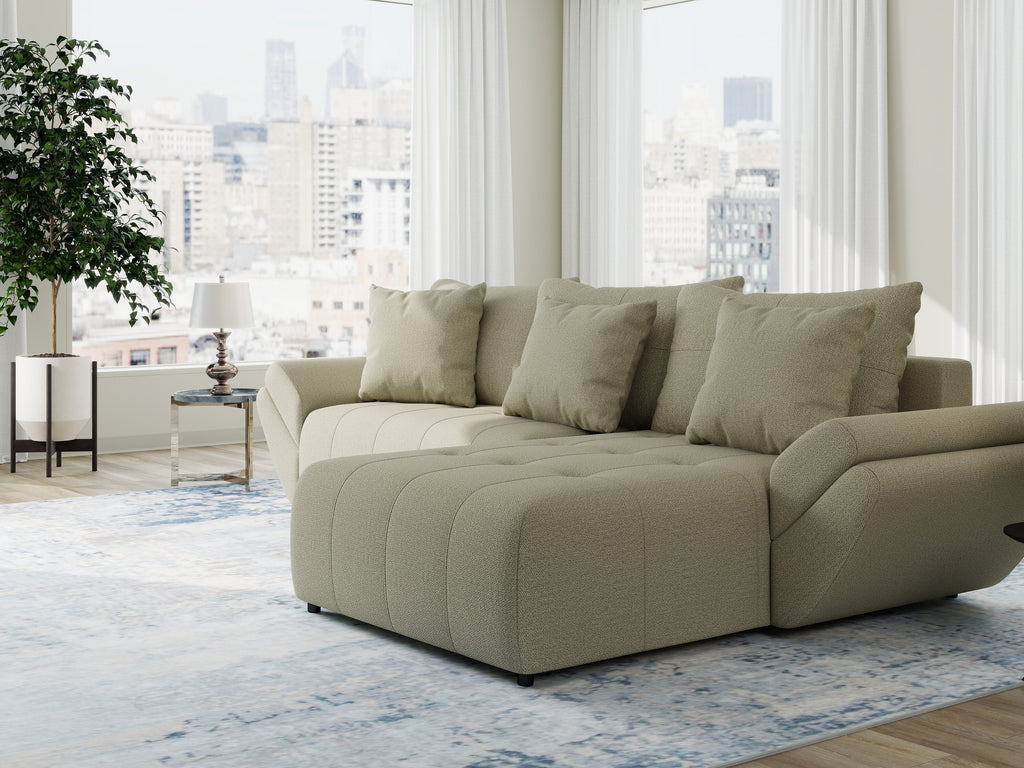 Colțar extensibil dumonde cu ladă de depozitare si sezut confortabil din spuma high-density, Berlin Enjoy Bej 280x185 cm II