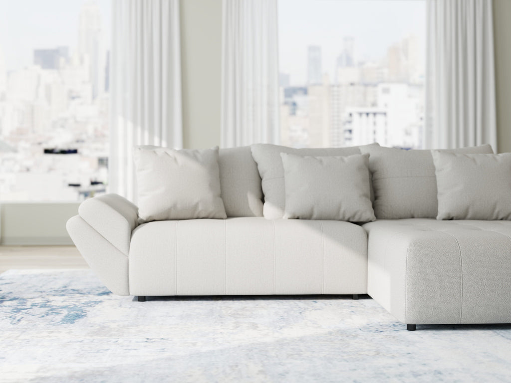 Colțar extensibil dumonde cu ladă de depozitare si sezut confortabil din spuma high-density, Berlin Enjoy Bej 280x185 cm II