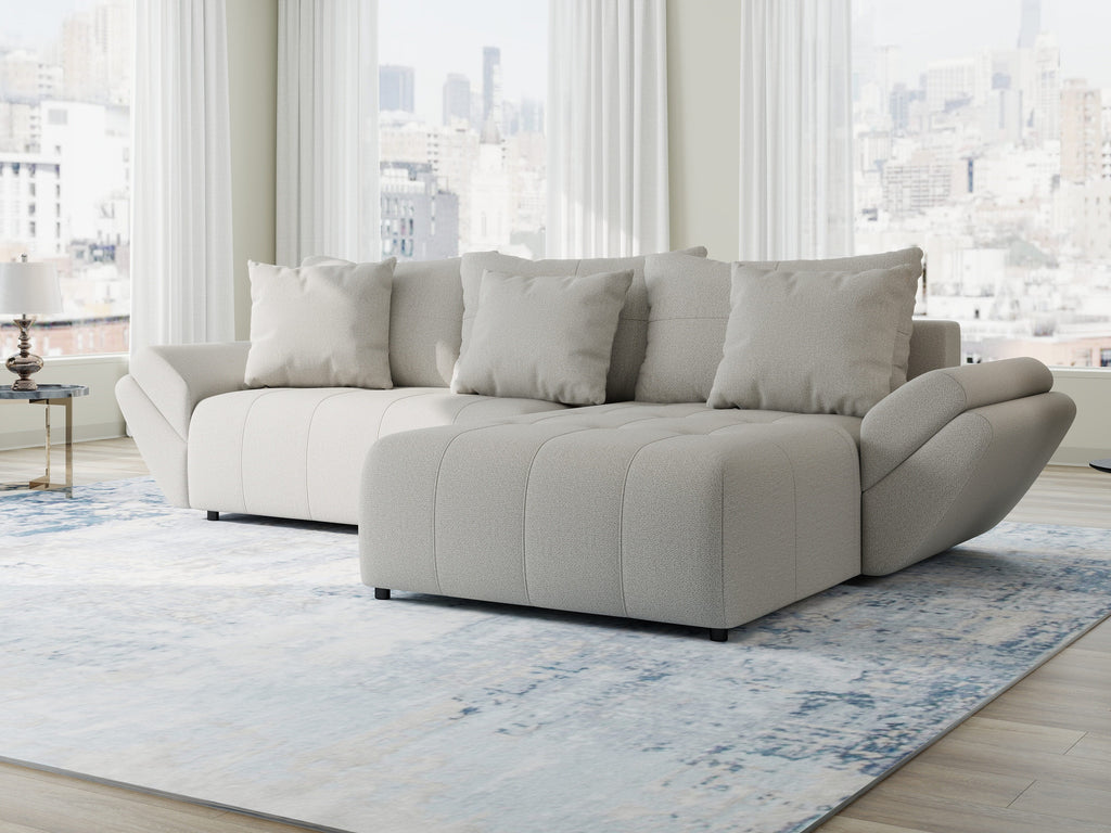 Colțar extensibil dumonde cu ladă de depozitare si sezut confortabil din spuma high-density, Berlin Enjoy Bej 280x185 cm II