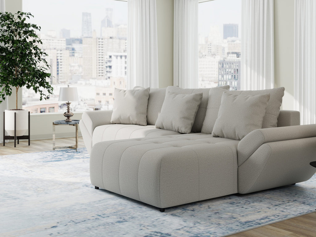 Colțar extensibil dumonde cu ladă de depozitare si sezut confortabil din spuma high-density, Berlin Enjoy Bej 280x185 cm II