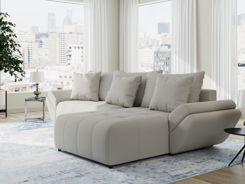 Colțar extensibil dumonde cu ladă de depozitare si sezut confortabil din spuma high-density, Berlin Enjoy Bej 280x185 cm II