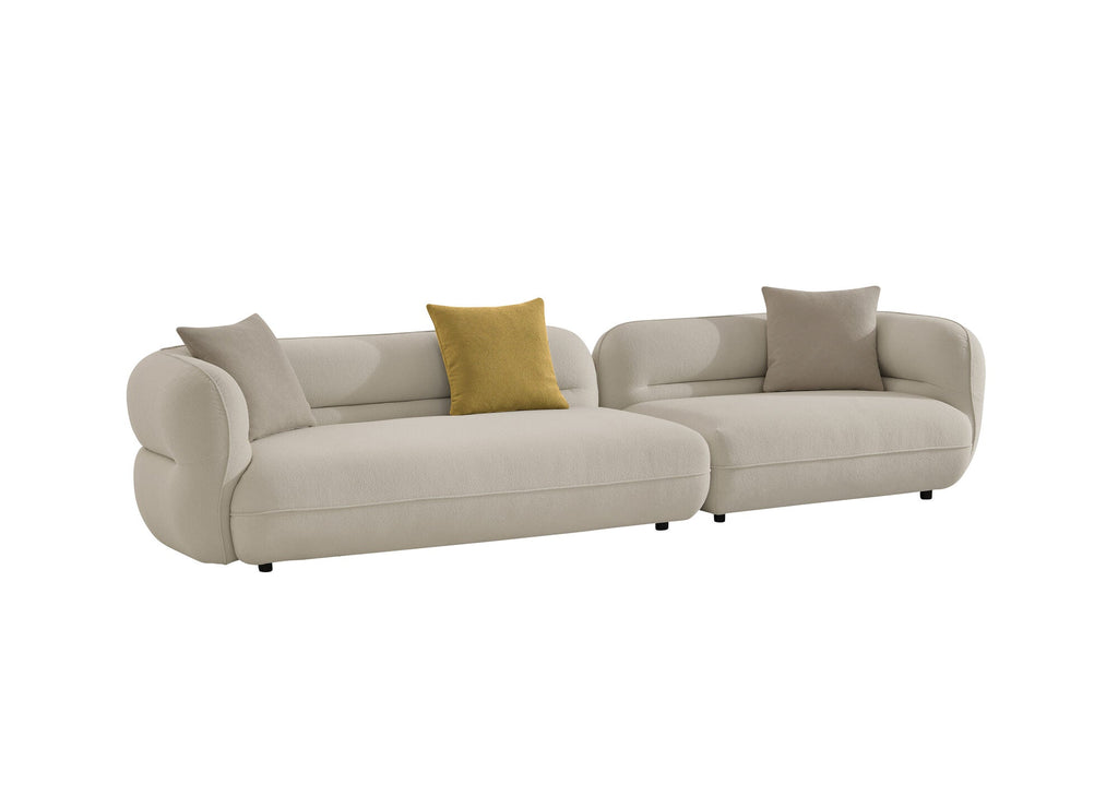 Coltar dumonde cu sezut confortabil din spuma high-density Famous 432x105 cm cu taburet inclus
