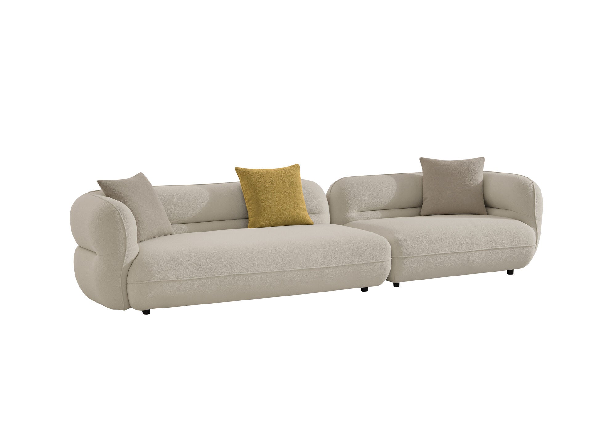 Coltar dumonde cu sezut confortabil din spuma high-density Famous 432x105 cm cu taburet inclus