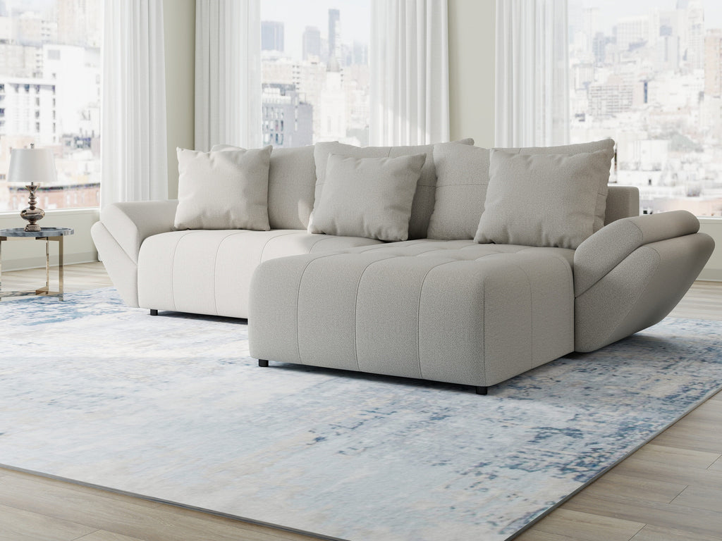 Colțar extensibil dumonde cu ladă de depozitare si sezut confortabil din spuma high-density, Berlin Enjoy Bej 280x185 cm II