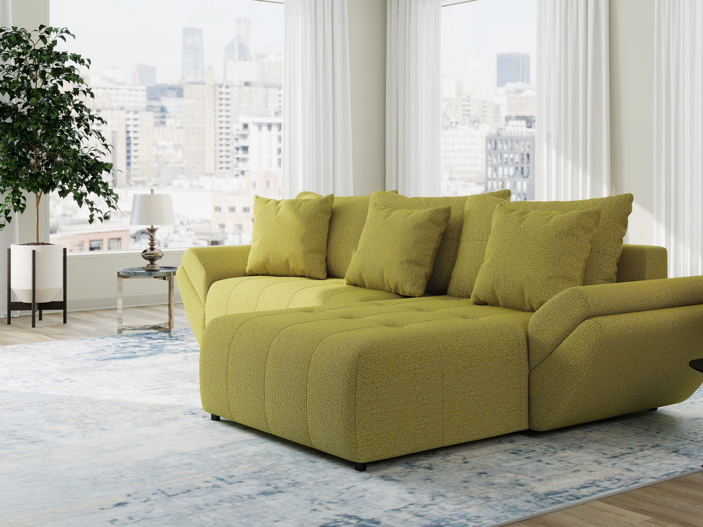 Colțar extensibil dumonde cu ladă de depozitare si sezut confortabil din spuma high-density, Berlin Enjoy Verde 280x185 cm II