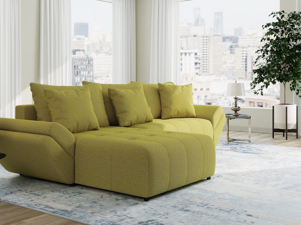 Colțar extensibil dumonde cu ladă de depozitare si sezut confortabil din spuma high-density, Berlin Enjoy Verde 280x185 cm