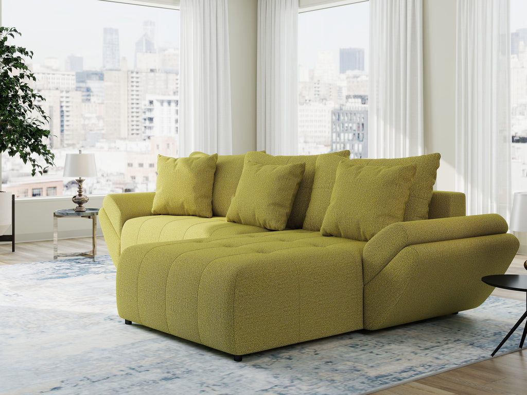 Colțar extensibil dumonde cu ladă de depozitare si sezut confortabil din spuma high-density, Berlin Enjoy Verde 280x185 cm II