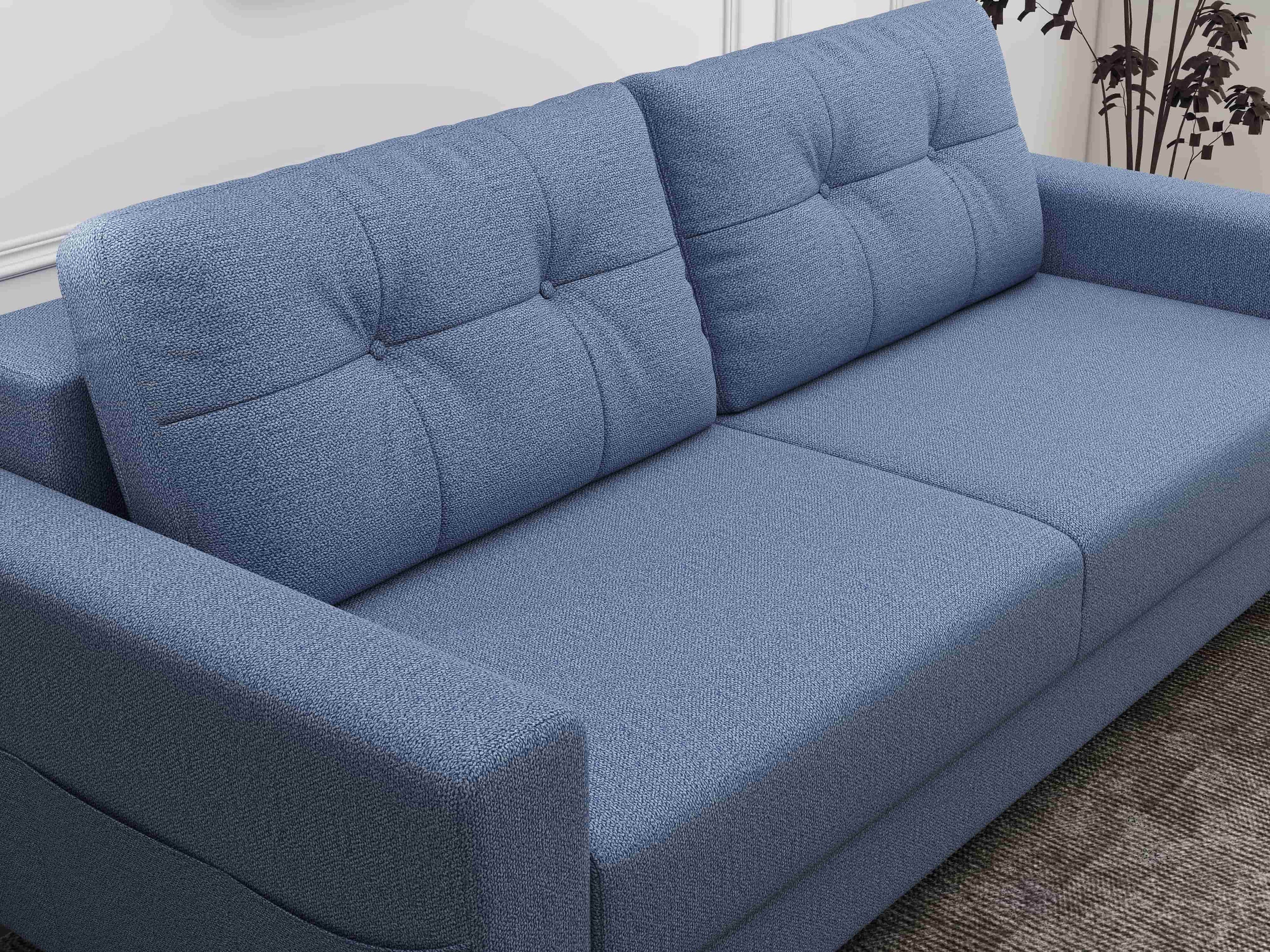 Canapea extensibilă dumonde cu ladă de depozitare si sezut confortabil din spuma high-density, Summer Enjoy Albastru 225x100 cm