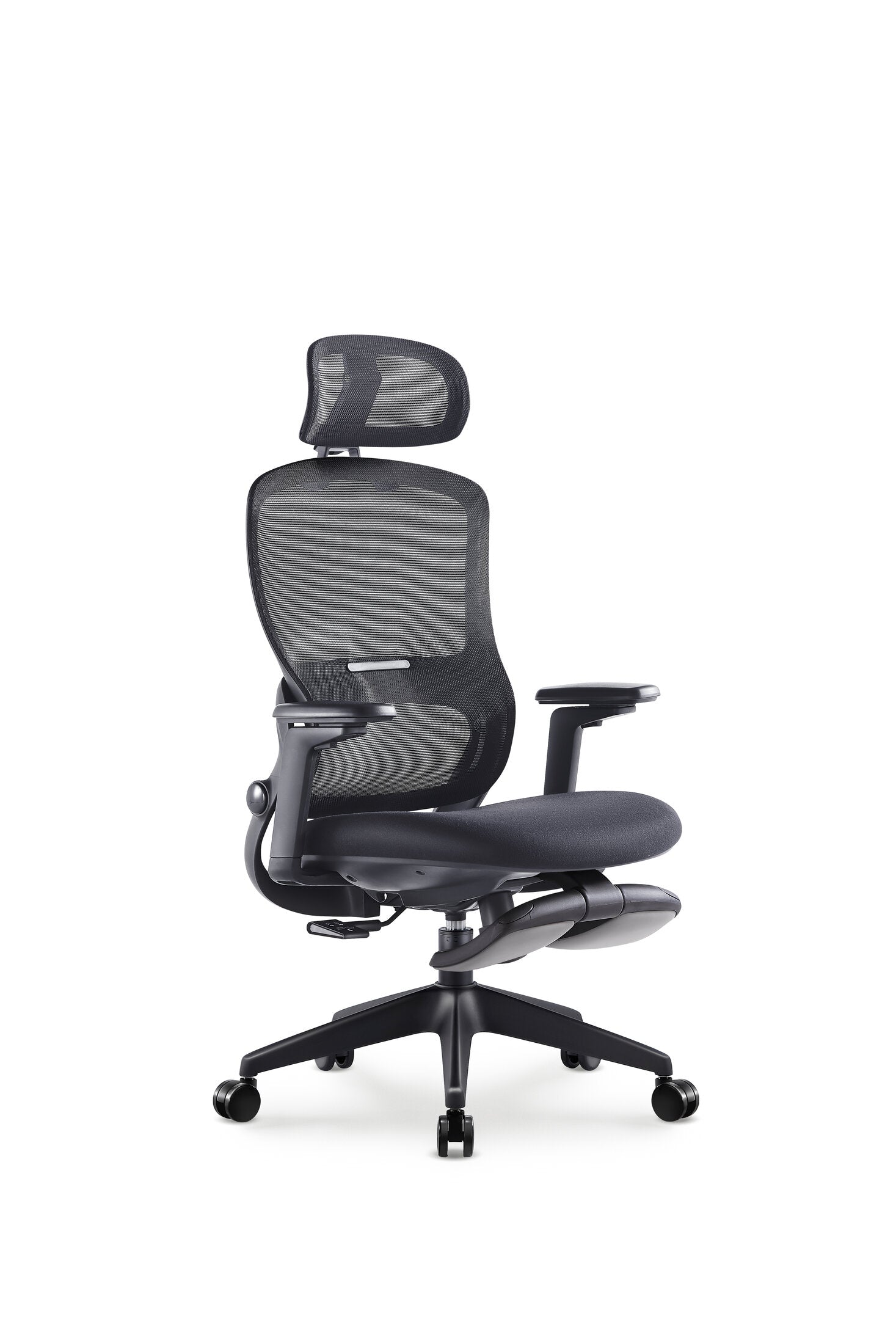 Scaun ergonomic profesional Aero dumonde cu tetiera reglabila 3D, suport lombar mesh, cotiere 3D ultra moi, mecanism multifunctional inclinare/blocare, suport picoare, negru
