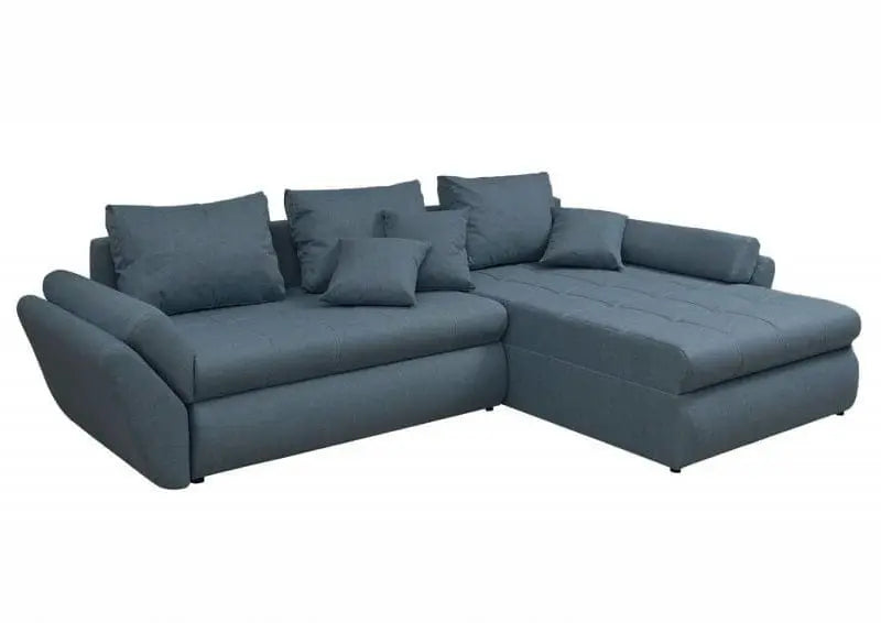 Colțar extensibil dumonde cu ladă de depozitare si sezut confortabil din spuma high-density, Loana Enjoy Blue II 270x185 cm