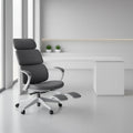 Scaun ergonomic profesional modern Neo Grey dumonde, cotiere ultra moi, mecanism multifunctional inclinare/blocare, suport picioare, gri