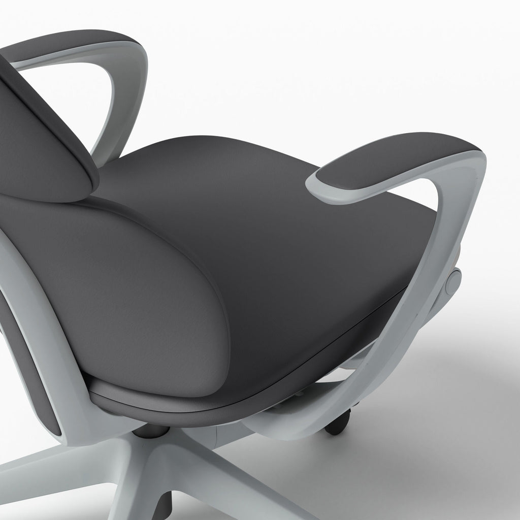 Scaun ergonomic profesional modern Neo Grey dumonde, cotiere ultra moi, mecanism multifunctional inclinare/blocare, suport picioare, gri