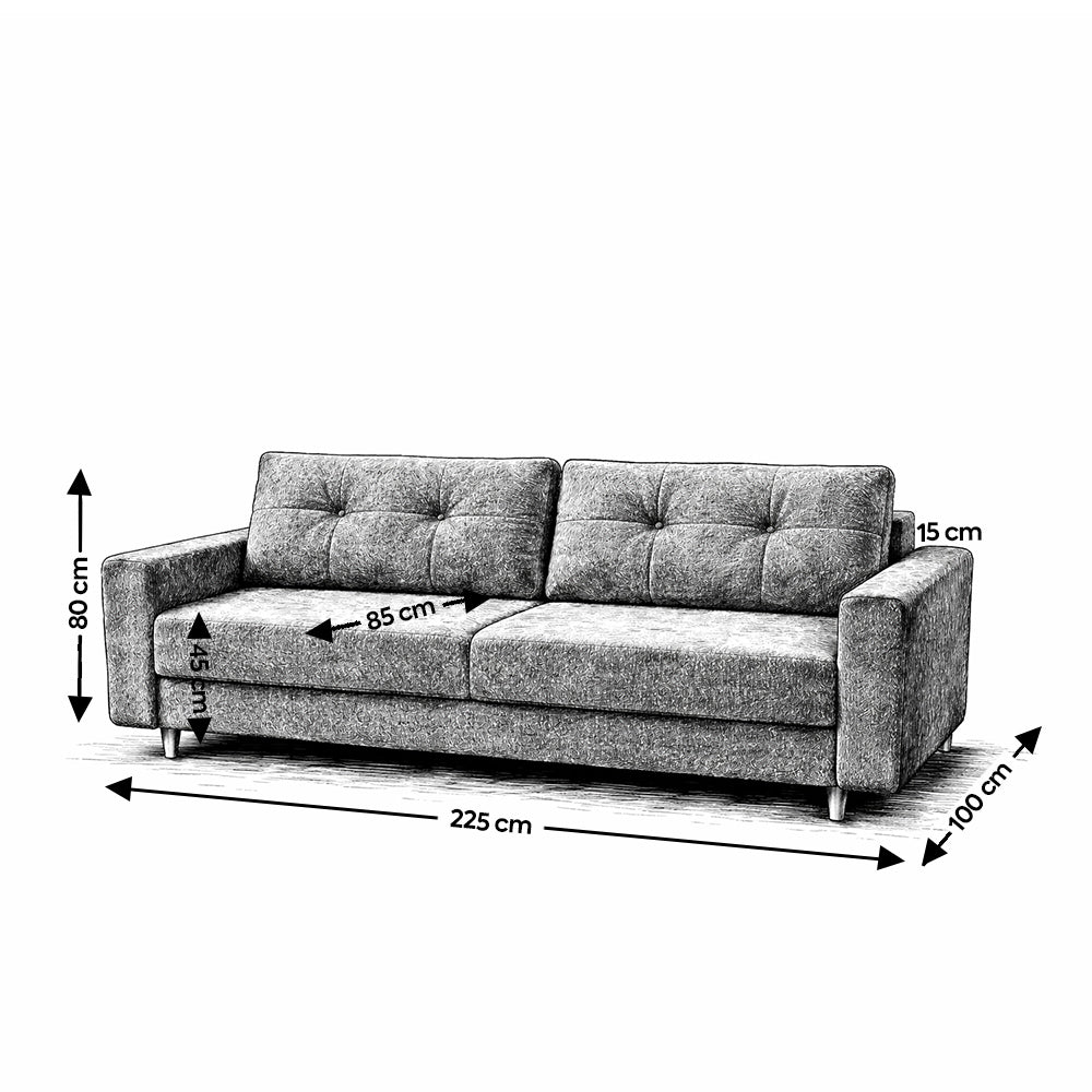Canapea extensibilă dumonde cu ladă de depozitare si sezut confortabil din spuma high-density, Summer Ambience Ivory 225x100 cm