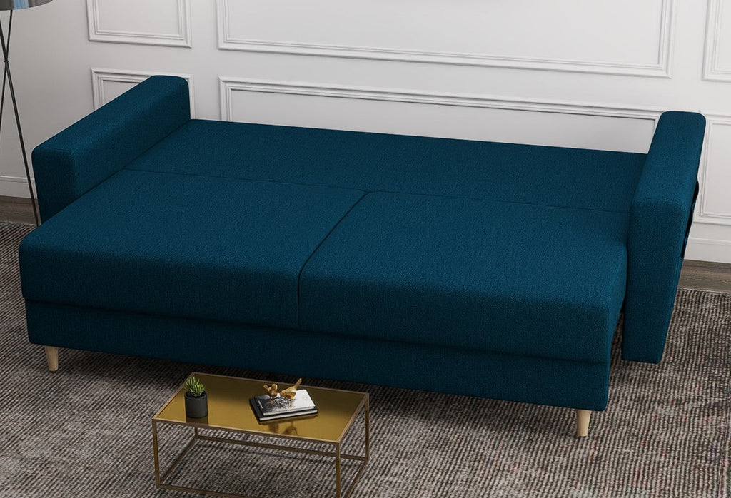 Canapea extensibilă dumonde cu ladă de depozitare si sezut confortabil din spuma high-density, Summer Enjoy Petrol 225x100 cm