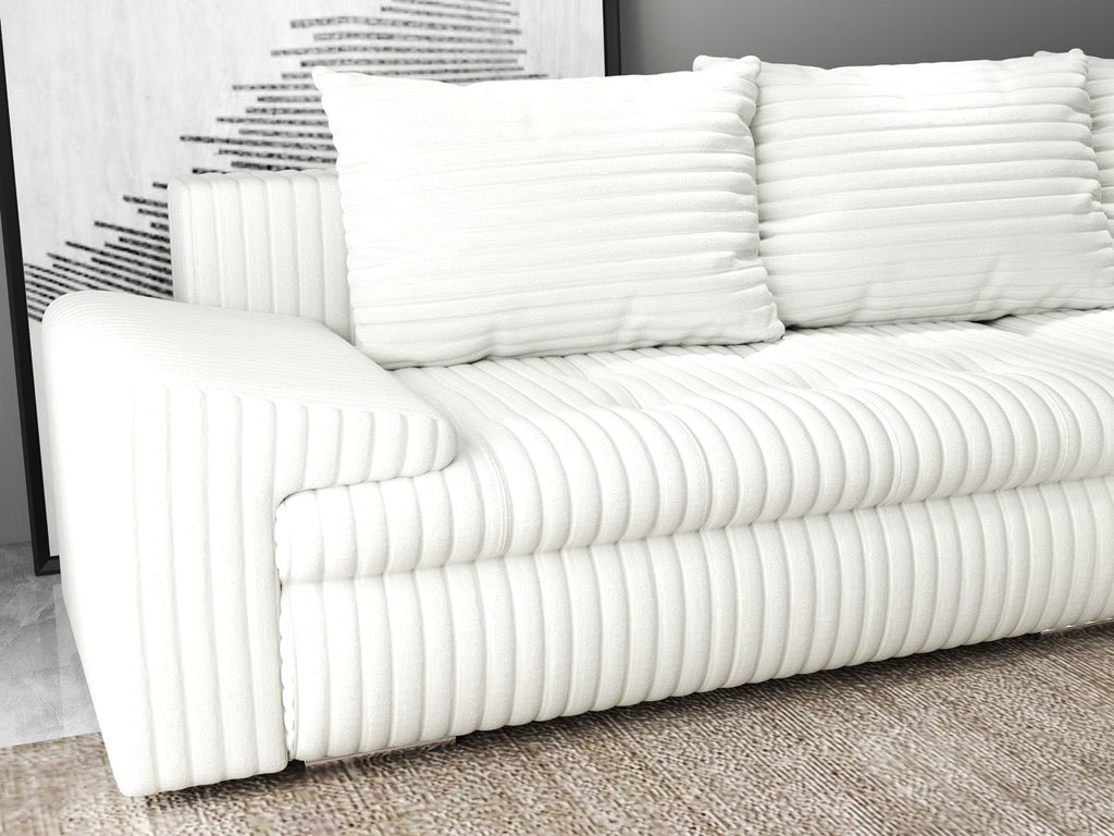 Colțar extensibil dumonde cu ladă de depozitare si sezut confortabil din spuma high-density, Leonardo Ambience Ivory 260x185 cm II