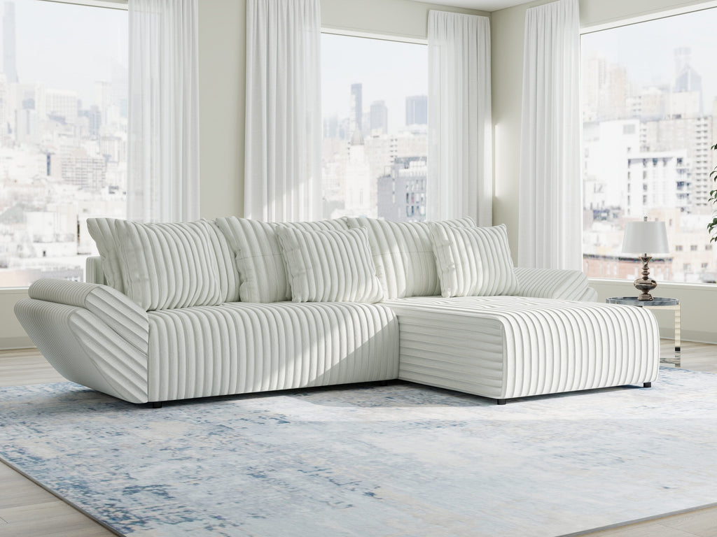 Colțar extensibil dumonde cu ladă de depozitare si sezut confortabil din spuma high-density, Berlin Ambience Alb 280x185 cm II