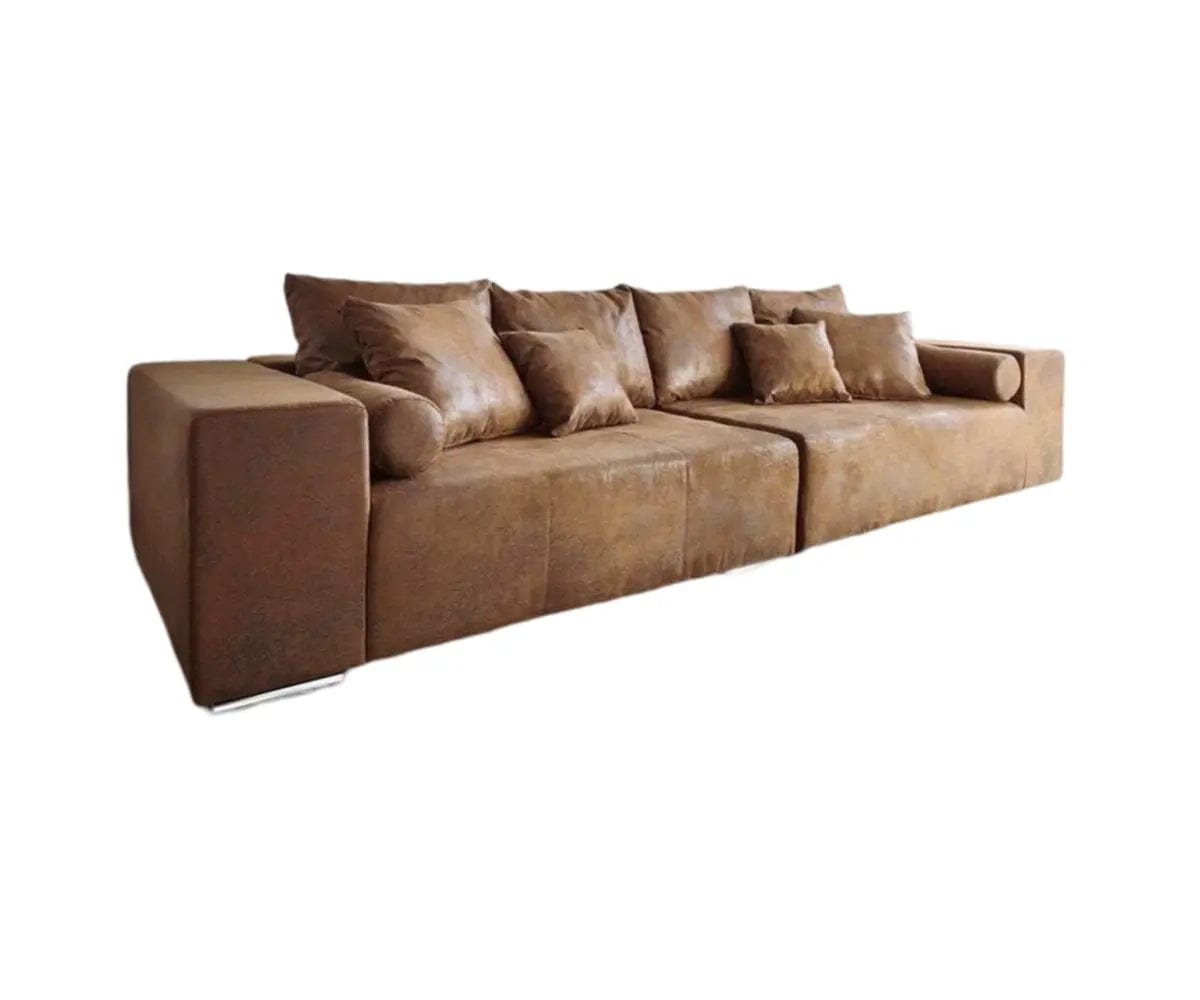 Canapea extensibilă dumonde cu ladă de depozitare si sezut confortabil din spuma high-density, Marbela Madagaskar Brown XXL 295x100 cm